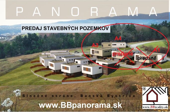 Stavebné pozemky, Banská Bystrica, Slnečné stráne, 424 m2, 644 m2, 825 m2 | cena na vyžiadanie | foto
