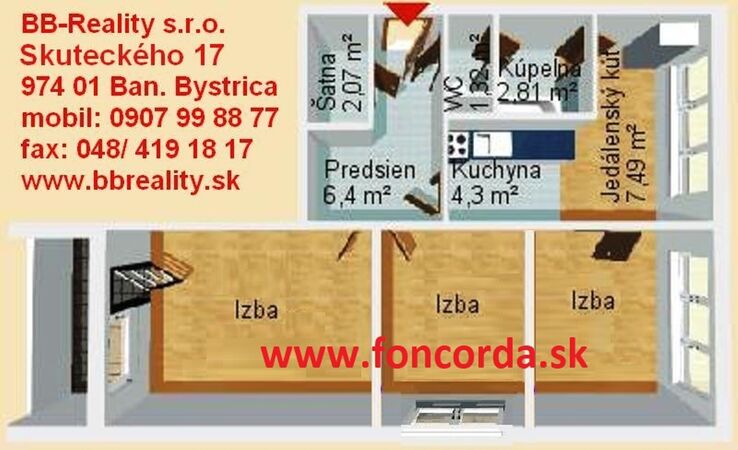REZERVOVANÉ 3-izbový byt, Banská Bystrica, Tulská, 70 m2 | cena na vyžiadanie | foto